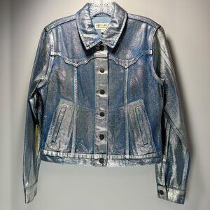 Idyllwind Foiled Denim Jacket Women’s Small S/P Silver Shimmer NWT